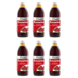 Zestaw 6x EkaMedica Żurawina 1l