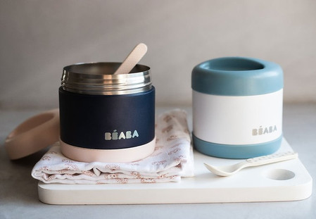 Beaba Pojemnik - termos obiadowy ze stali nierdzewnej z hermetycznym zamknięciem duży 500 ml light pink/night blue