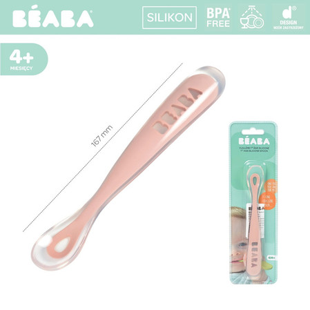 Beaba Łyżeczka silikonowa 4m+ old pink