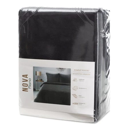 Komplet pościeli Flano 2, 220 x 200 cm, Czarny