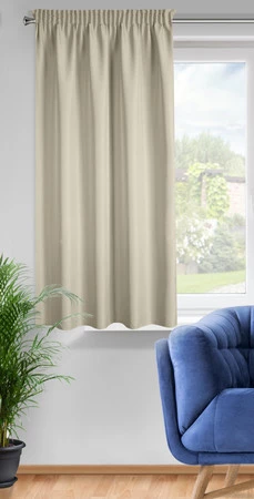 ZASŁONA GOTOWA RITA NA TAŚMIE 140 X 175 CM CIEMNOBEŻOWY