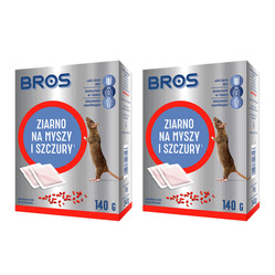 Zestaw: 2x BROS ziarno na myszy i szczury 140g (7 x saszetka 20g)