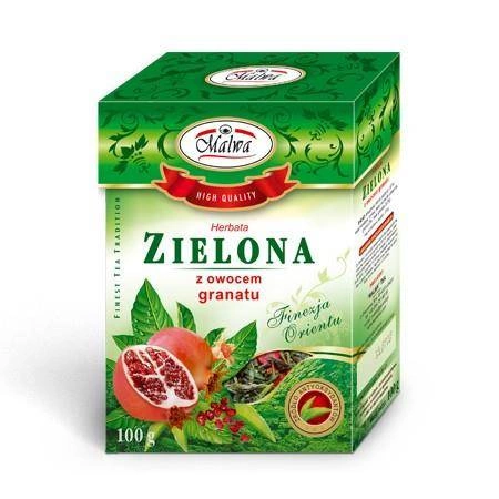 Herbata zielona z owocem granatu 100g MALWA