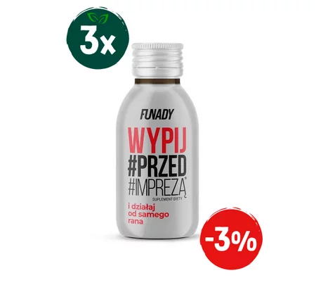 Zestaw: 3x FUNADY Wypij przed Imprezą shot 100 ml