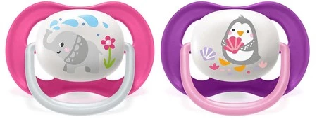 AVENT SCF080/08 Smoczek Ultra Air Animals 6-18M dziewczynka słoń/pingwin