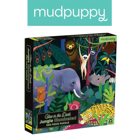 Mudpuppy Puzzle rodzinne świecące w ciemności Dżungla 500 elementów 8+