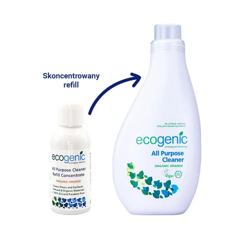 Ecogenic, Uniwersalny płyn do czyszczenia różnych powierzchni, Pomarańcza, 1000 ml