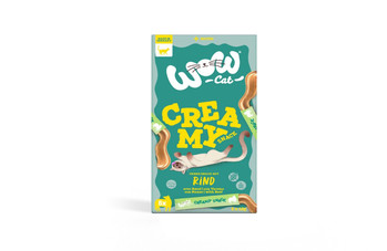 WOW CAT Creamy Snack Rind - kremowa przekąska z wołowiną (5x16g)