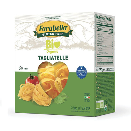 MAKARON (KUKURYDZIANO - RYŻOWY) TAGLIATELLE BEZGLUTENOWY BIO 250 g - FARABELLA