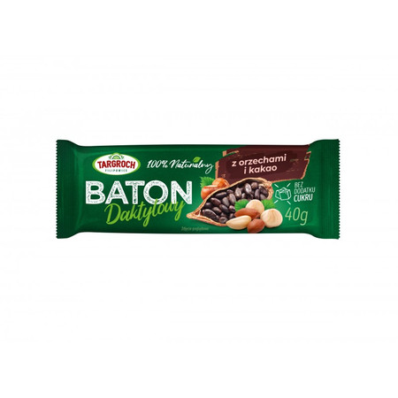 Targroch Baton daktylowy z orzechami i kakao 40 g