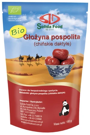 Solida Food Głożyna pospolita suszona (chińskie daktyle) BIO 180 g