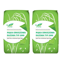 Zestaw: 2x MĄKA ORKISZOWA RAZOWA TYP 2000 BIO 500 g - BIO PLANET