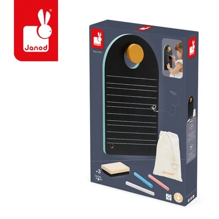 Janod Przenośna dwustronna tablica z akcesoriami 3+