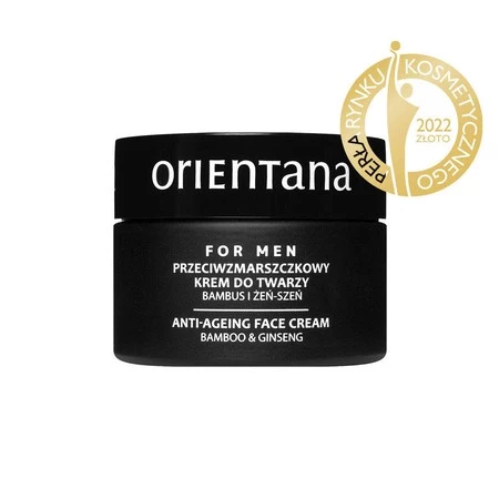 Orientana for men - Przeciwzmarszczkowy krem do twarzy. Bambus i żeń-szeń - 50 ml