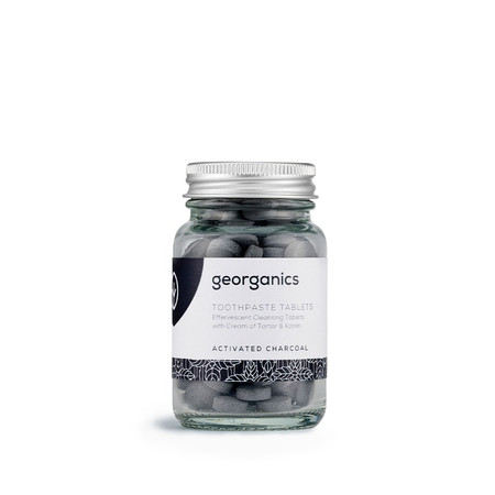 Georganics, Naturalne tabletki do mycia zębów, do codziennej pielęgnacji, z aktywnym węglem, 120 tabletek