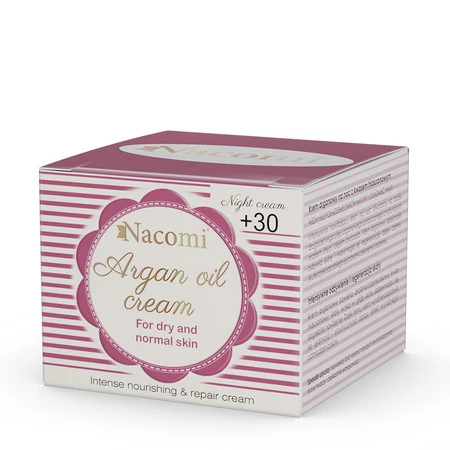 Nacomi - Krem na noc arganowy z kwasem hialuronowym 30+  -  50 ml