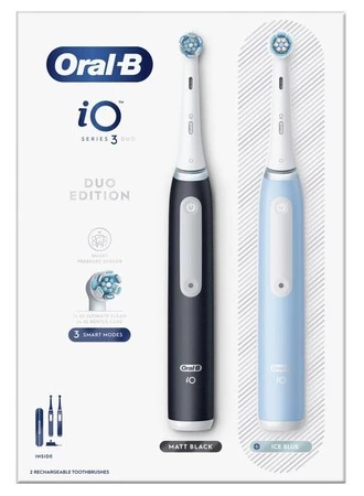 ORAL-B BRAUN SZCZOTECZKA ELEKTRYCZNA iO SERIES 3 DUO BLACK/BLUE iOG3d.Zi6.2k (3 programy, 2 rączki, 2 końcówki, 1 etui)