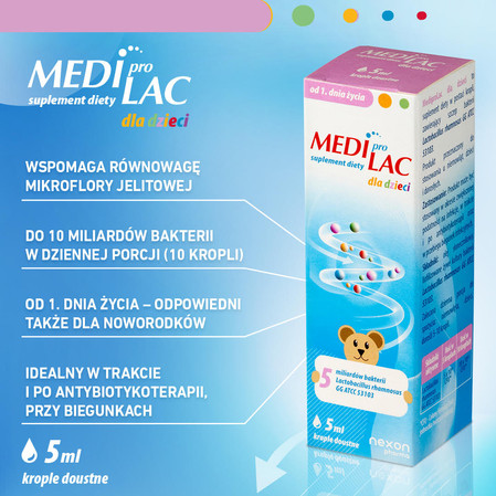 Nexon Mediprolac Dla Dzieci Krople Doustne - probbiotyk 5ml
