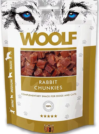 WOOLF Rabbit Chunkies Kosteczki z Królika - przysmak dla psa - 100g