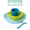Beaba, Komplet naczyń z silikonu z przyssawką, blue