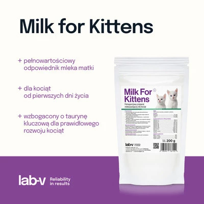 Lab-V Milk For Kittens -preparat mleko zastępczy dla kociąt 200g