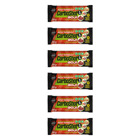 Zestaw 6x Zmiany Zmiany Baton CarboShot 1 Goji 70g