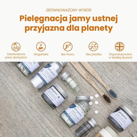 Georganics, Mineralny proszek do mycia zębów z naturalnym składem, do codziennej pielęgnacji, smak pomarańczowy, 60 ml