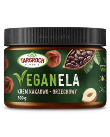 Targroch Krem VEGANELA z orzechów laskowych i kakao 300g