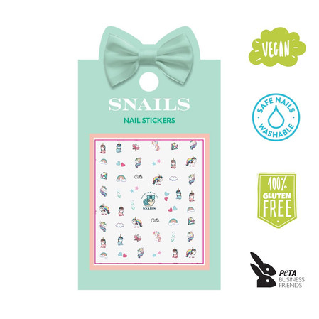 Snails, Naklejki na paznokcie dla dzieci, Unicorn Queen, 1 g
