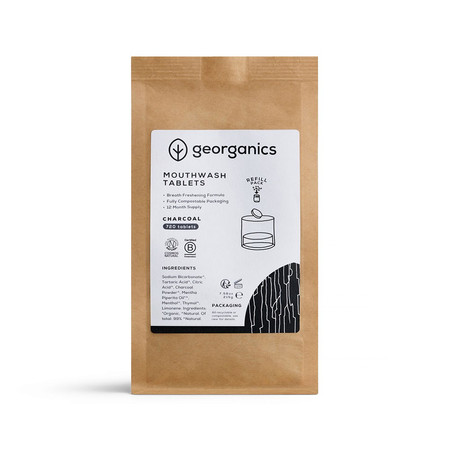 Georganics, Naturalne tabletki do płukania jamy ustnej, do codziennej pielęgnacji, z aktywnym węglem, 720 tabletek