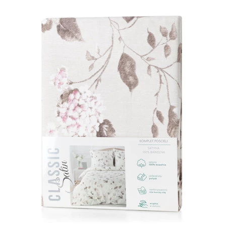 Komplet Pościeli Satynowej Spring 45 160 x 200 cm, Beżowy
