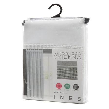 FIRANA GOTOWA INES NA TAŚMIE 140 X 270 CM BIAŁY