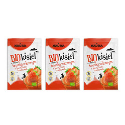 Zestaw: 3x Naura Kisiel o smaku truskawkowym BIO bez dodatku cukru 38 g