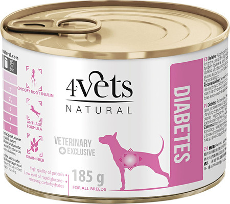 4VETS Natural DIABETES dla psa z cukrzycą 185g
