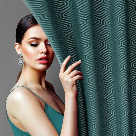 ZASŁONA GOTOWA INGA NA TAŚMIE 140 X 250 CM TURKUSOWY