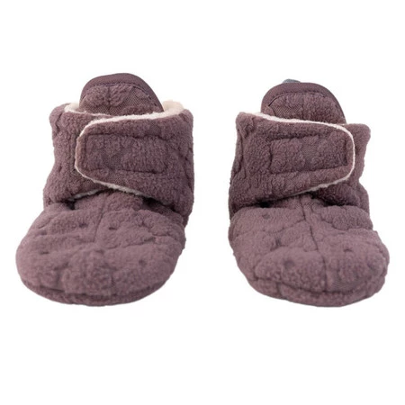 Lodger Polarowe buciki kapcie z antypoślizgową podeszwą wrzosowe Fleece Mauve 6-12 m