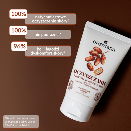 Orientana Oczyszczenie Kojący Żel do mycia twarzy Daktyl Inulina Zielona Herbata 125ml