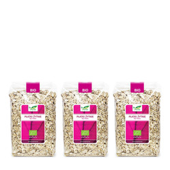Zestaw: 3x PŁATKI ŻYTNIE BIO 600 g - BIO PLANET