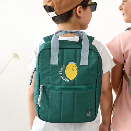 Lassig Plecak mini kwadratowy dla przedszkolaka Little Gang Lemon dark green