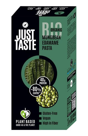 MAKARON PROTEINOWY (Z SOI EDAMAME I FASOLI MUNG) SPAGHETTI BEZGLUTENOWY BIO 250 g - JUST TASTE