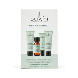 Sukin, BLEMISH CONTROL, Zestaw 4 kosmetyków do pielęgnacji twarzy