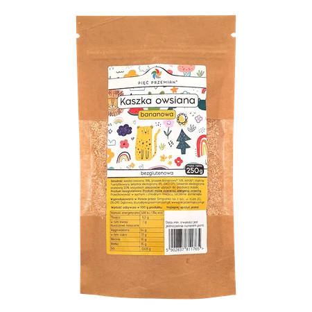 PIĘĆ PRZEMIAN Kaszka owsiana bananowa bezglutenowa 250g