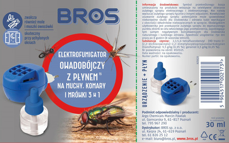BROS Elektro na muchy i komary + zapas 30 w 1