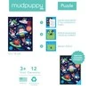 Mudpuppy Puzzle-kartka z życzeniami Kosmos 12 elementów 3+