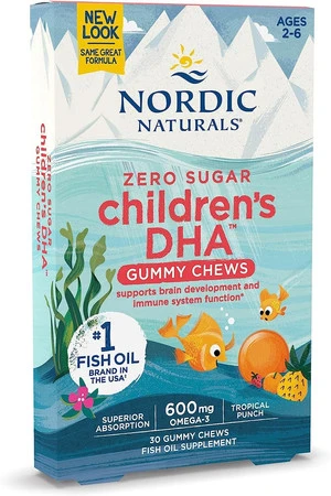 Nordic Naturals Childrens DHA Gummies kwasy Omega 3 kwasy tluszczowe EPA i DHA 30 żelek owoce tropikalne