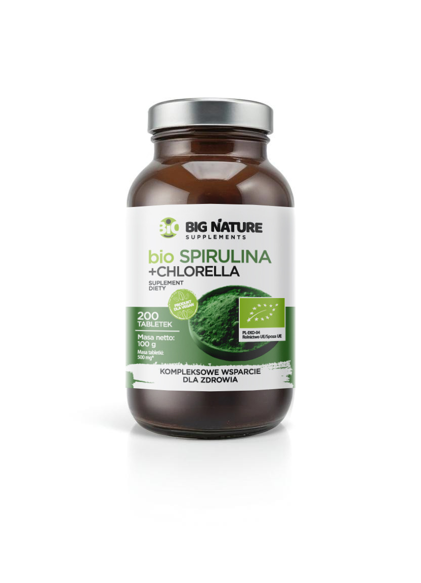 Big Nature Spirulina+Chlorella BIO 200 tabl. - Nabea.pl