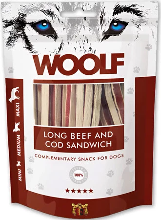 WOOLF Long Beef Cod Sandwich Wołowina Dorsz 100g