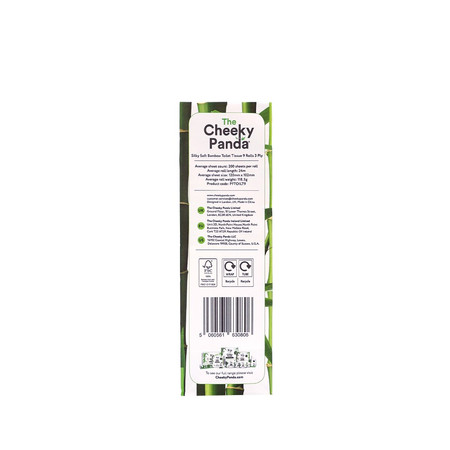 Cheeky Panda, Papier toaletowy trzywarstwowy, 4 rolki