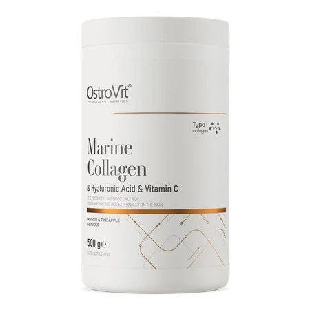 OstroVit Kolagen Morski + Kwas Hialuronowy + Witamina C 500 g mango z ananasem