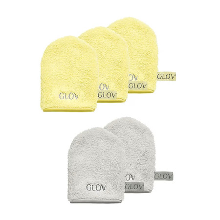 Water-Only Skin zestaw rękawiczek do demakijażu i oczyszczania twarzy  Baby Banana 3szt + Silver Stone 3szt